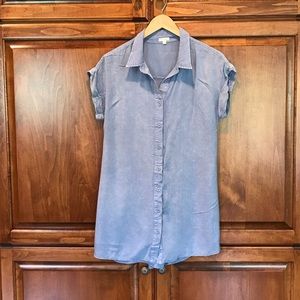 En Creme Button Up Shirt Dress